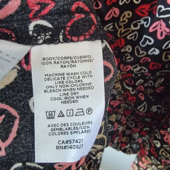 Loft women's Heart print Tie Neck Swing‎ Dress size M long sleeve mini - Picture 8 of 8